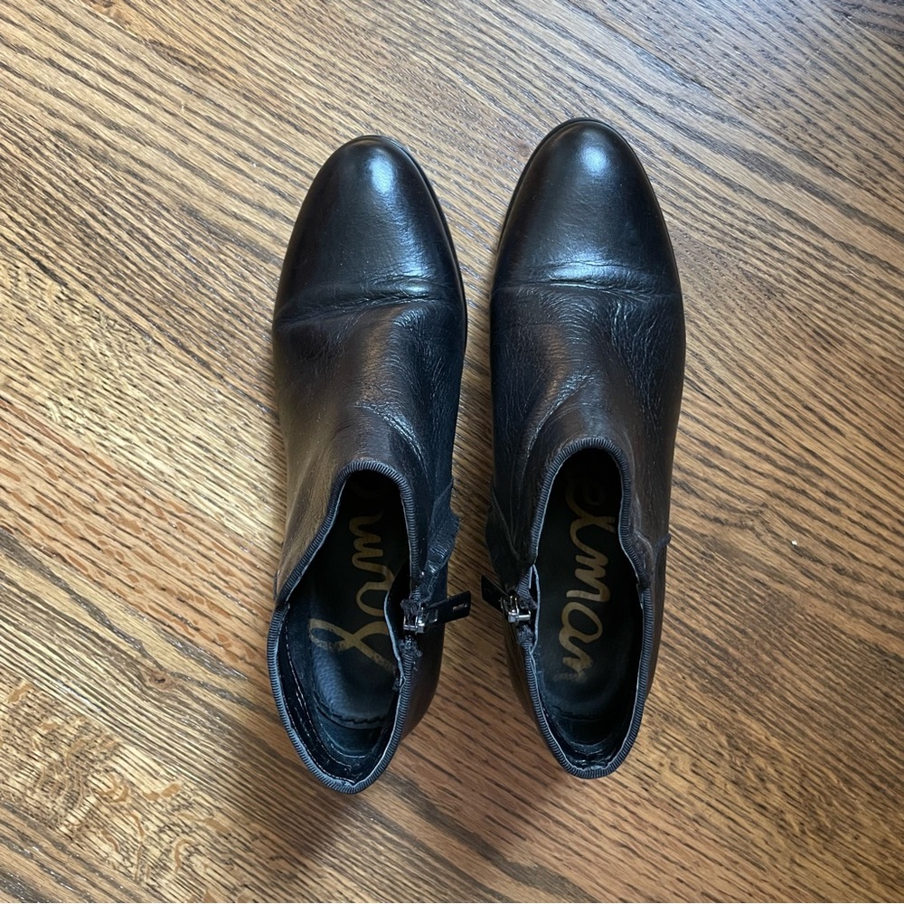 Sam Edelman Petty black leather booties GUC size 7